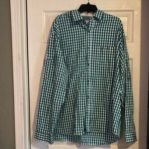 Classic Green Plaid Men's Button-Down Shirt